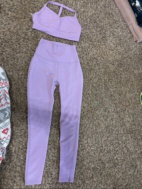 Lilac Girls' Active Leggings and Sports Bra Set